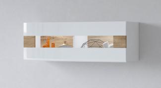 INOSIGN Hängevitrine Toledo,Breite 131 cm trendige Glasvitrine mit dekorative MDF-Front Vitrine mit Glasfront, ohne Beleuchtung, viel Stauraum