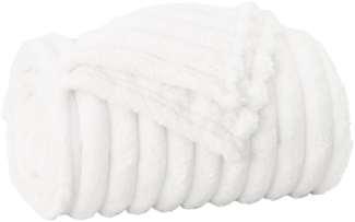 Überwurfdecke, Wohndecke Weiß 200x150 cm Fleece