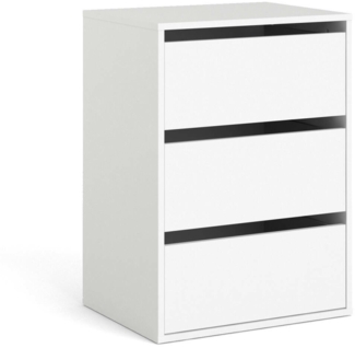 Dmora Kommode Adonino, Mehrzweckkommode, Schlafzimmerkommode, Schrank mit Schubladen, 51x40 h70 cm, Weiß