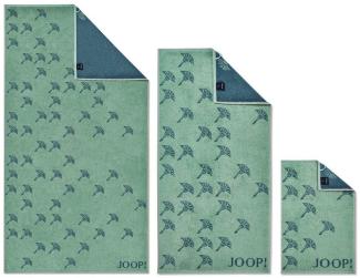 JOOP! Handtuch Duschtuch Move Faded Cornflower Aqua 1691 44, Walkfrottier (1-St), Wendeoptik, Logo, Flauschig