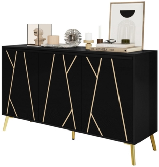 OKWISH Sideboard Modernes 3-türiges Anrichte, Griffloses Design,Küchenschrank (Verstellbare Regalböden, Minimalistisch für Esszimmer & Wohnzimmer, Hochwertiges MDF mit Stabilität), Gewichtskapazität Tischplatte: 40 KG Regal: 15 KG