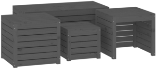 vidaXL 4-tlg. Gartenbox-Set Grau Massivholz Kiefer 3154668