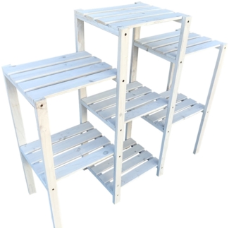 Blumentreppe Blumenregal Blumenpodest Pflanzregal Blumenhocker Standregal weiß