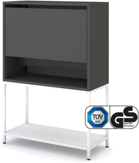 ASSMANN Sekretär Cubas Basic Schwarz-Weiß 80x36x116cm Metall Holz