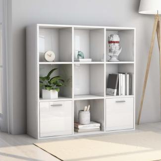 vidaXL Bücherregal Hochglanz-Weiß 98 x 30 x 98 cm Spanplatte [801122]