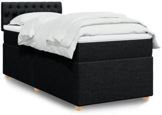 vidaXL Boxspringbett mit Matratze Schwarz 80x200 cm Stoff 3288816