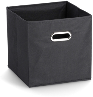 Kleine Aufbewahrungsbox mit Griff, Vlies - Schwarz