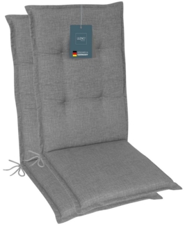LILENO HOME Hochlehnerauflage Gartenstuhl Auflage, bequeme Sitzauflage für Gartenmöbel, Stuhlkissen, (2 St, 2er Set), Polsterauflage Hellgrau, Sitzpolster für Klappstühle