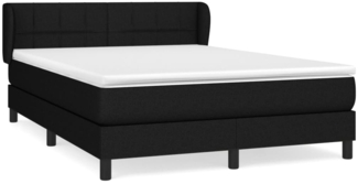 vidaXL Boxspringbett mit Matratze Schwarz 140x190 cm Stoff 3126239