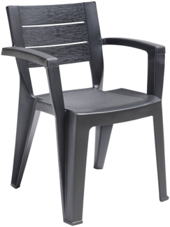 Dmora Gartenstuhl Camogli, Gartensitz, Outdoor-Stuhl, Outdoor-Sessel, Made in Italy, 60x58 h79 cm, Anthrazit