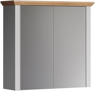 Badezimmerspiegelschrank >Landside< in Lichtgrau Melamin - 78x73x24 (BxHxT)