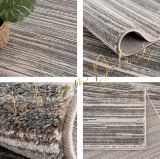 Teppich Bettumrandung - Braun Beige Blau Meliert - Bettvorleger - Weich Flachflor Schlafzimmer Kinderzimmer Dekoration - Deko Teppiche