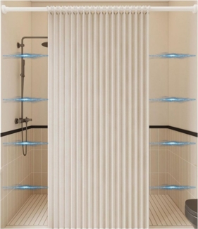 Coonoor Duschvorhang Wasserdichter Magnet-Falt-Duschvorhang, Anti-Schimmel Vorhang Breite 100 cm (1-tlg), Ideal für Badezimmer, Türrahmen, Schlafzimmer und als Raumteiler