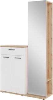 HBZ Garderoben-Set Kompaktgarderobe, BxHxT 105 x 188 x 38 cm mit Spiegel, (2-St), Breite 105cm, Softclose, Melaminbeschichtet