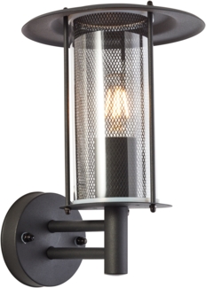 Brilliant Lampe Detroit Außenwandleuchte stehend schwarz matt Metall/Glas schwarz 1x A60, E27, 20 W
