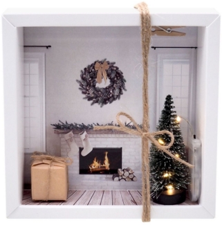 ZauberDeko Geschenkbox Geldgeschenk Verpackung Weihnachten XMAS Kamin LED Lichterkette