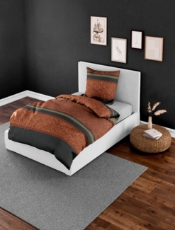 BIERBAUM Bettwäsche 4954, Biber, 2 teilig, 100 % Baumwolle, pflegeleicht, Paisley Muster