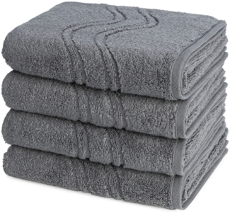 Ross Cashmere feeling 4 tlg. Frottier-Set - 4 X Handtuch (50 X 100cm) - 520 g/m2 - Anthrazit