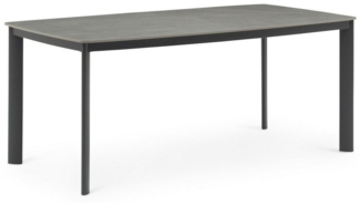 IDIMEX Gartentisch TAVOLO, Terrassentisch 180x90 cm mit Keramik- Platte Outdoor wetterfest anthra
