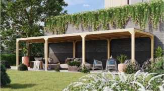 Karibu Premium Pavillon Cubus in 3 Größen 2 Anbau