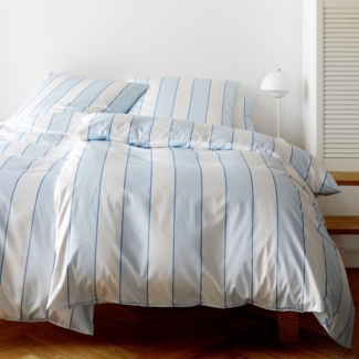 elegante Mako-Satin Bettwäsche Levens himmelblau|140x220 cm + 70x90 cm