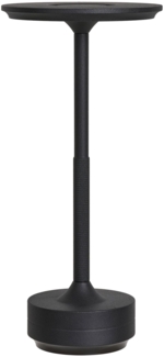 Tischleuchte, Metall, wiederaufladbar, schwarz