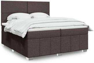 vidaXL Boxspringbett mit Matratze Dunkelbraun 200x200 cm Stoff 3294071