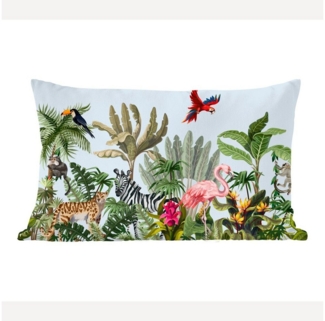 MuchoWow Dekokissen Dschungel - Flamingo - Affe - Jungen - Mädchen - Kinder, Dekoration, Zierkissen, Kissen mit Füllung, 50x30 cm