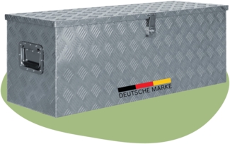 DELUKE® Aluminiumbox mit Deckel - Abschließbar | Alubox Deichselbox Alu Anhängerbox Werkzeugkiste Metall Transportbox Metallkiste, 110,5x38,5x40cm Silber