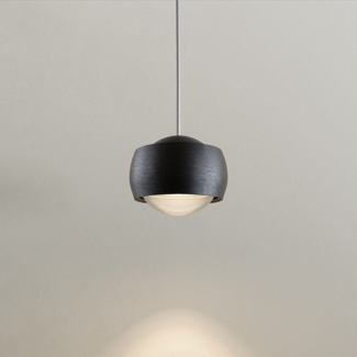 s.luce Pendelleuchte LED Hängeleuchte Beam Ø 8cm Schwarz, Warmweiß