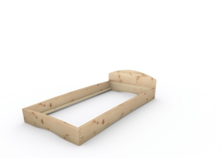 Zirbenbett Massivholzbett "Rosi" metallfrei 100 x 200 cm 20 cm mit Kopfteil