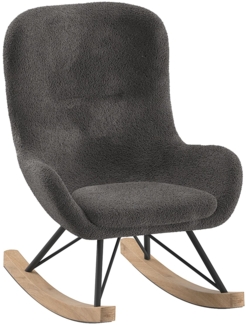 Kinder Schaukelstuhl Katlina 55 x 65 x 69 Bouclé Anthrazit/Natur