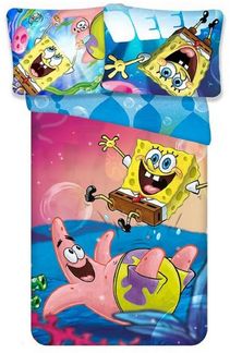 KK Shopping Kinderbettwäsche Spongebob Wende Bettwäsche Set 2 tlg. 135 x 200 cm 80 x 80cm, 1 teilig, Langlebig