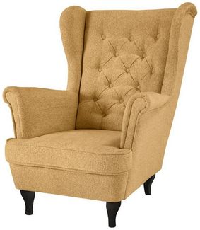 Beautysofa Ohrensessel Sessel FALCO Chesterfield Wohnzimmersessel Fernsehsessel