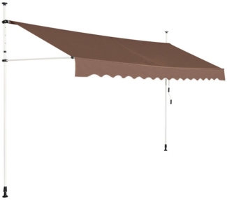 KOMFOTTEU Klemmmarkise Markise mit Handkurbel höhenverstellbar, 400 cm breit