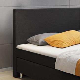 Boxspringbett Berlin 180x200 cm Webstoff Schwarz Ohne Topper Ohne Matratze