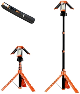 Grafner LED Baustrahler Grafner Akku Baustrahler Arbeitslampe LED mit Stativ, LED fest integriert, Akkubetrieb, LED