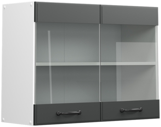 Küchenglasschrank R-Line Anthrazit Landhaus 80 cm Vicco