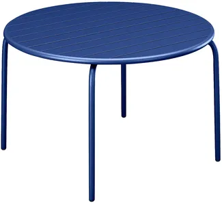 Vente-unique - MIRMANDE Gartenessgruppe Metall Blau - B 130 cm x H 74 cm x L 130 cm