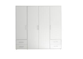 Kleiderschrank >Valencia< (BxHxT: 206x195x60 cm) in Weiß - 206x195x60cm (BxHxT)