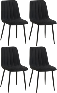 CLP 4er Set Stühle Dijon mit Lehne,schwarz Stoff