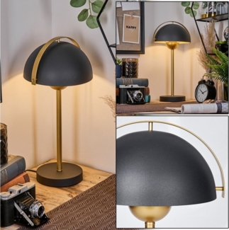 hofstein Tischleuchte Tischlampe aus Metall in Schwarz/Goldfarben mit Schalter am Kabel, ohne Leuchtmittel, moderne Leuchte im Retro/Vintage-Design, (20 cm), Höhe 43 cm, E14