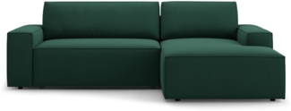 Micadoni Schlafsofa Jodie 3-Sitzer Strukturierter Stoff Grün Rechts