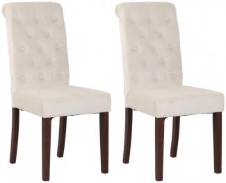 2er Set Esszimmerstühle Lisburn Samt, creme