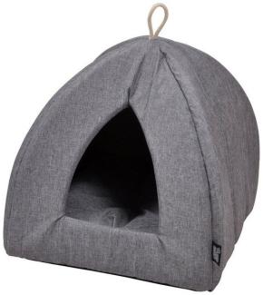 dynamic24 Haustier Katzen Nest Haus Bett Iglu Katzenhöhle Hunde Kissen Hundekorb Hundebett, 35 x 38 x 35 cm, Grau