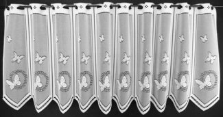 Gardinen Kranzusch Scheibengardine nach Maß Schmetterlinge, Stangendurchzug (1 St), transparent, Stablöcher,transparent,verschiedene Höhen, Breiten