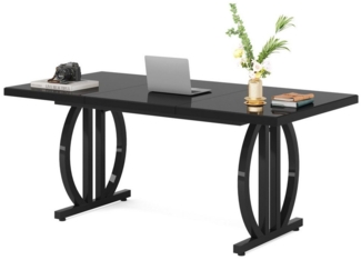 Tribesigns Schreibtisch 160x80 cm Bürotisch mit Metallfuß, Computertisch für Home Office