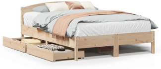 vidaXL Massivholzbett ohne Matratze 140x190 cm Kiefernholz 3301833