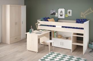 Jugendzimmer Parisot Charly 6 Kinderzimmer Set Komplett Möbel Modernes Design Bett + Schreibtisch + Kleiderschrank