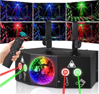 Jibenhome Discolicht Partylicht Discolicht DJ Discokugel LED Party Licht mit Fernbedienung, 55 m², Magische Kugel-Bühnenlichter
